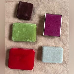 Vintage Lot Bundle 5 Jewelry Presentation Display Gift Boxes Art Deco Velvet